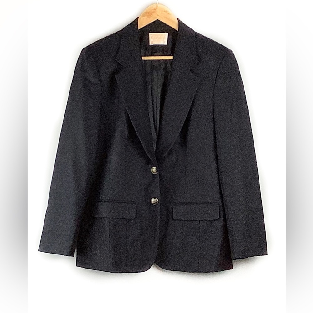 Pendleton Virgin Wool Black Two Button Blazer Siz… - image 1